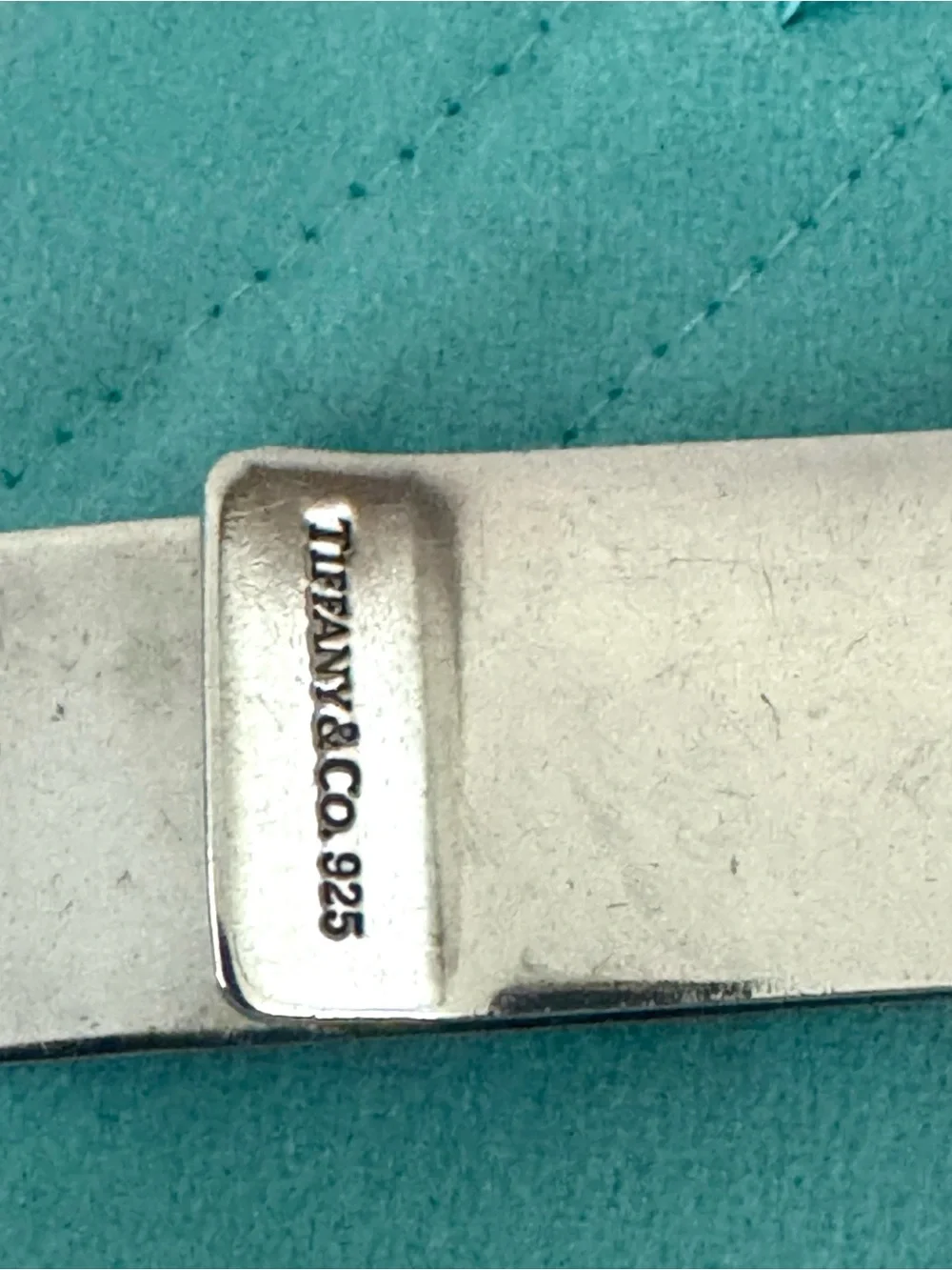 TIFFANY & CO. 1837 Sterling Silver Money Clip 925 Vintage w/Pouch
